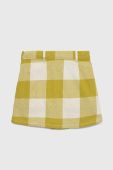 Дитяча бавовняна спідниця United Colors of Benetton колір зелений mini розкльошена (2826406)