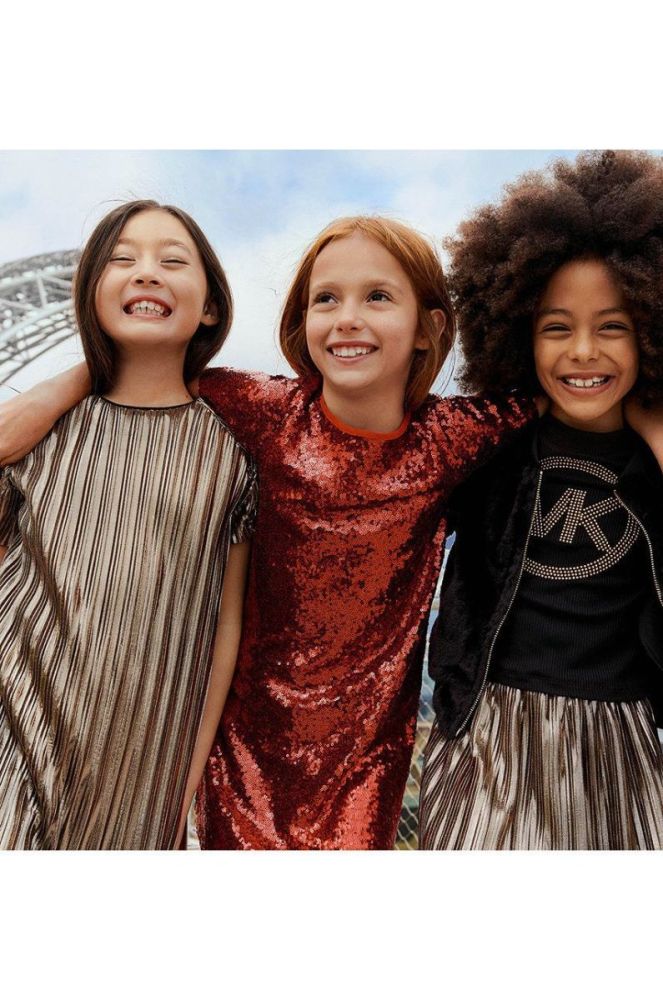 Дитяча спідниця Michael Kors колір золотий mini розкльошена (2613676) фото 5