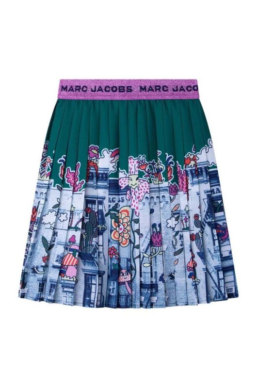 Дитяча спідниця Marc Jacobs колір зелений midi розкльошена (2617407) фото 2
