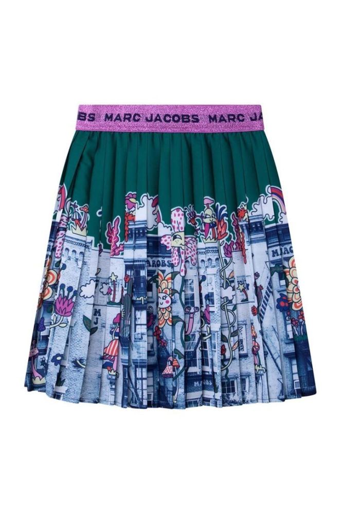 Дитяча спідниця Marc Jacobs колір зелений midi розкльошена (2617407) фото 3