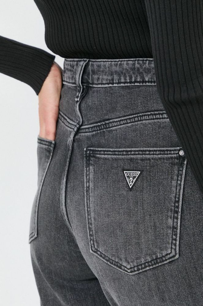 Джинси Guess жіночі висока посадка колір сірий (3516699) фото 3
