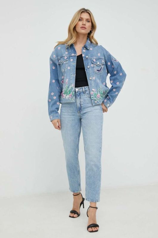 Джинси Guess жіночі висока посадка колір блакитний (2781386) фото 2