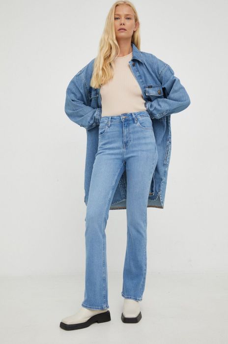 Джинси Lee Breese Boot Partly Cloudy жіночі висока посадка колір блакитний