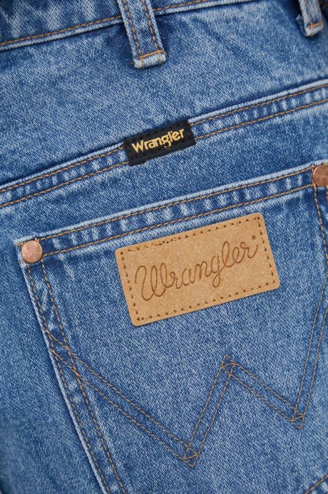 Бавовняні джинси Wrangler Mom Relaxed Patty жіночі висока посадка колір блакитний фото 5