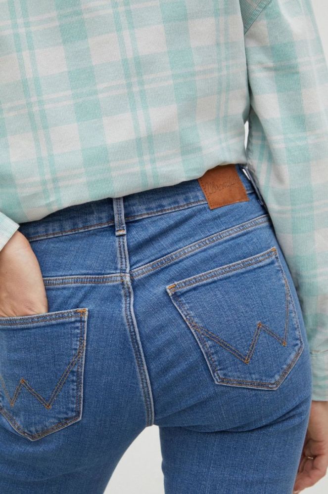 Джинси Wrangler High Rise Skinny That Way жіночі середня посадка колір блакитний фото 4