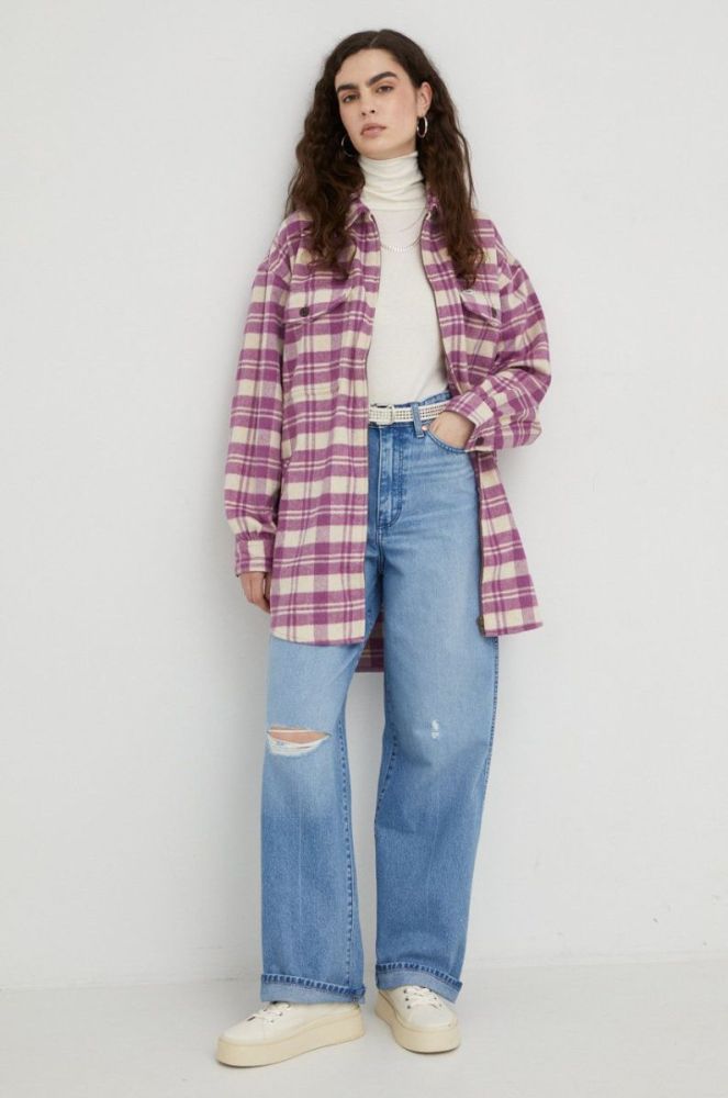 Джинси Wrangler Barrel Ariel жіночі висока посадка колір блакитний фото 2
