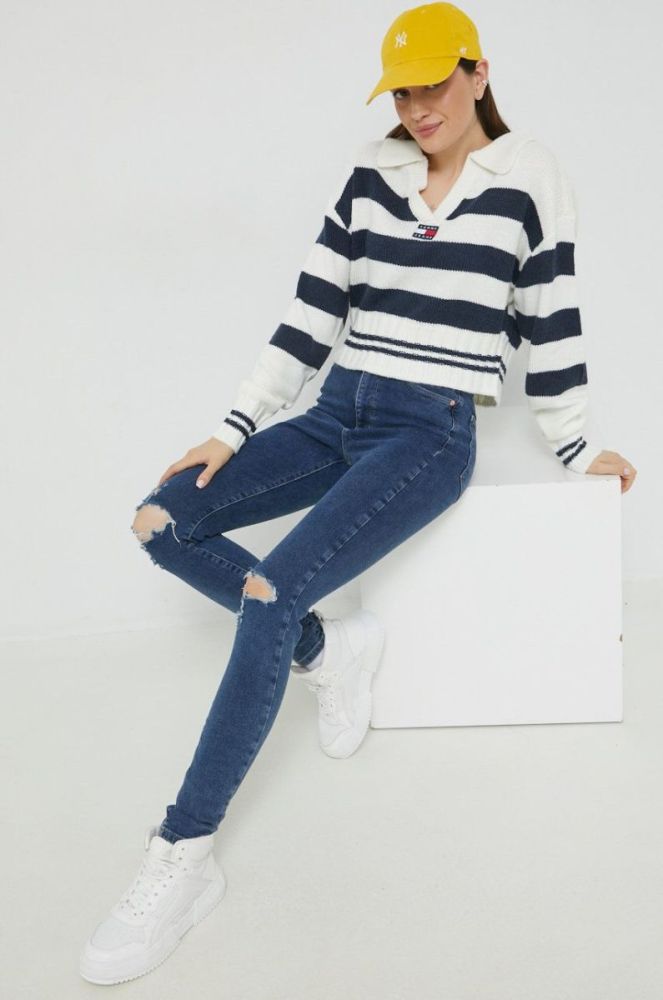 Джинси Tommy Jeans жіночі висока посадка колір темно-синій (2617476) фото 2