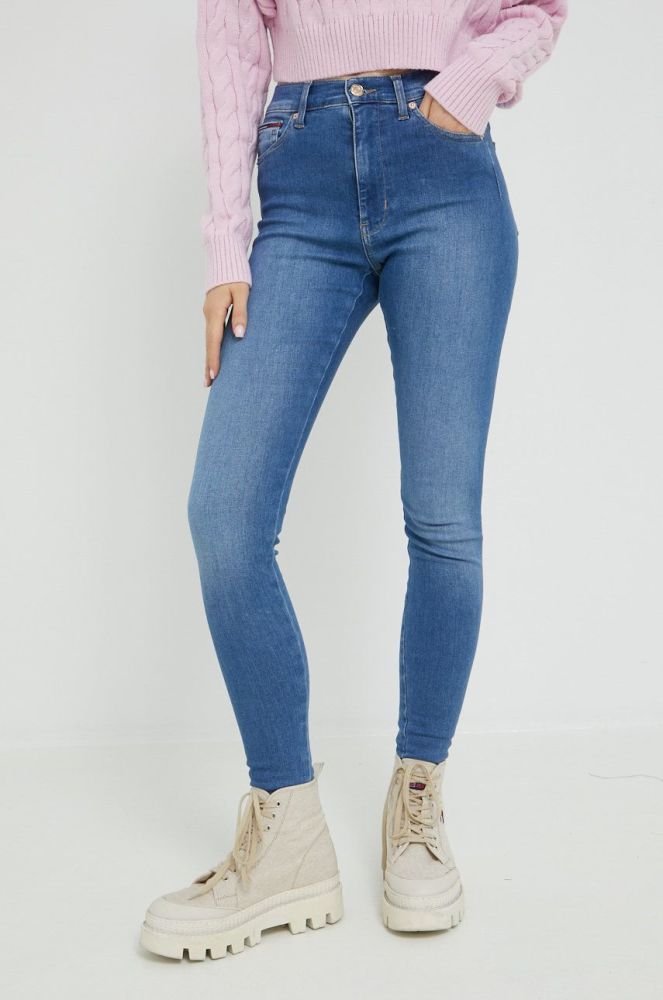 Джинси Tommy Jeans жіночі висока посадка колір блакитний (2617467)