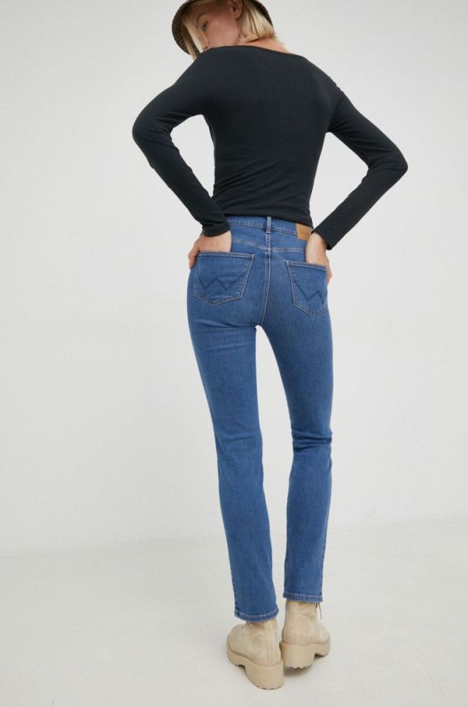 Джинси Wrangler Slim The Adventure жіночі середня посадка колір блакитний фото 3