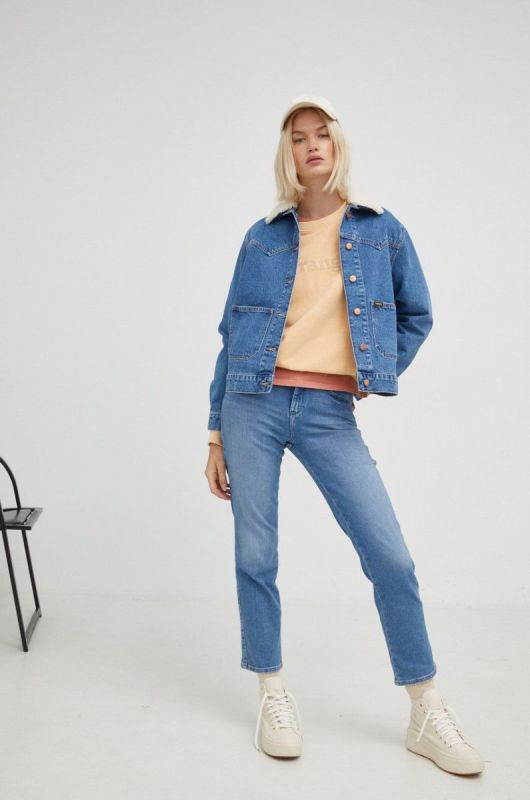 Джинси Wrangler Straight River жіночі висока посадка колір блакитний фото 2