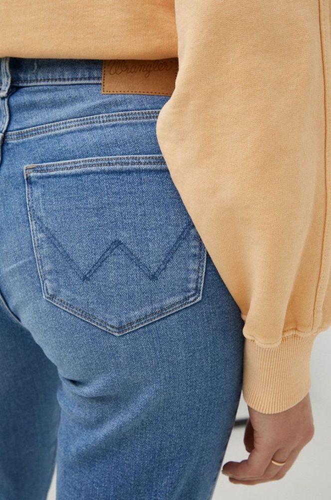 Джинси Wrangler Straight River жіночі висока посадка колір блакитний фото 4