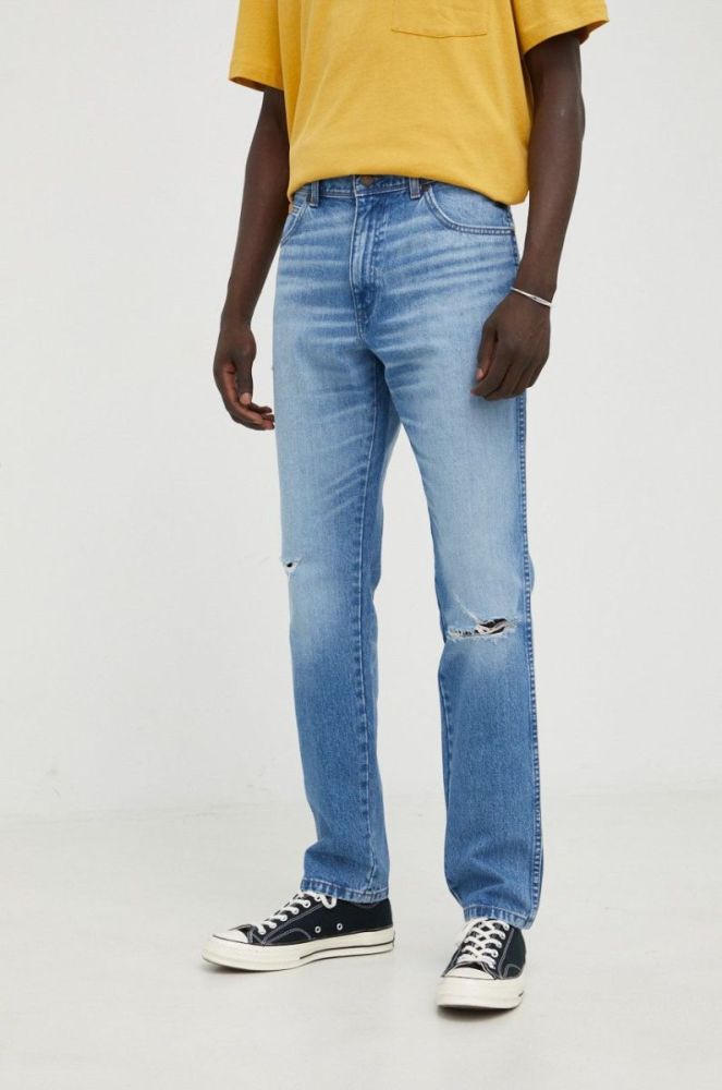 Джинси Wrangler Texas Taper Okie чоловічі колір блакитний фото 2