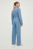 Джинсовий комбінезон Billabong з бавовни з коміром колір блакитний