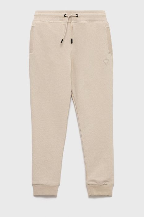 Дитячі спортивні штани Guess колір бежевий меланж