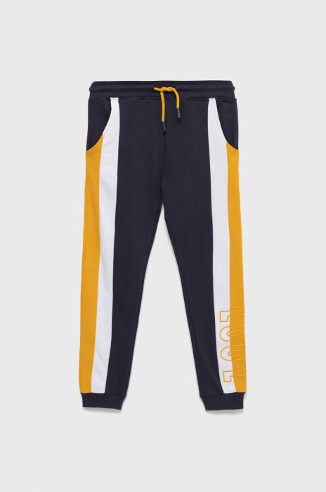 Дитячі бавовняні штани Guess колір синій однотонні (2625265)