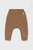 Дитячі бавовняні штани United Colors of Benetton колір коричневий однотонні (2622285)