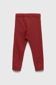 Дитячі бавовняні штани United Colors of Benetton колір бордовий однотонні