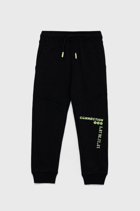 Дитячі спортивні штани United Colors of Benetton колір чорний з принтом (2685130)