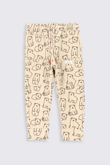 Дитячі спортивні штани Coccodrillo колір бежевий візерунок (2866699)