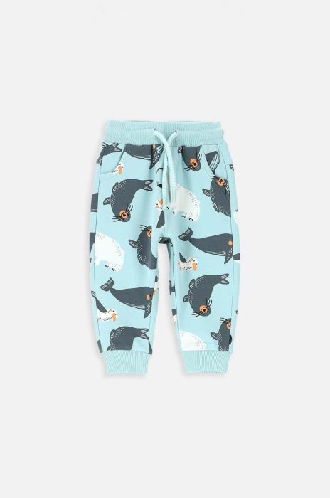 Дитячі спортивні штани Coccodrillo візерунок колір блакитний (3488665)
