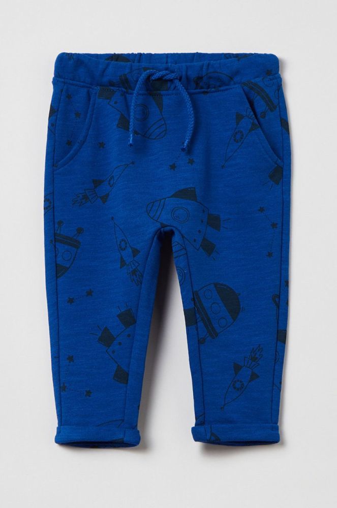 Дитячі бавовняні штани OVS візерунок колір блакитний (2640301)