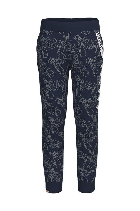 Дитячі бавовняні штани Lego Wear колір синій візерунок