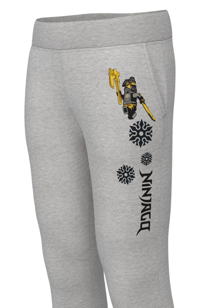 Дитячі бавовняні штани Lego Wear колір сірий з принтом фото 3