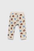 Дитячі спортивні штани Name it колір бежевий візерунок
