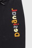 Дитячі спортивні штани Desigual колір чорний з аплікацією