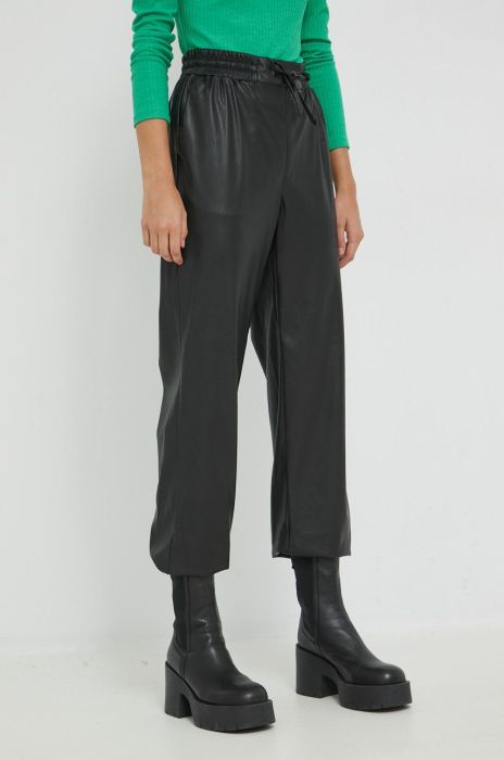 Штани Only жіночі колір чорний пряме висока посадка (2651284)