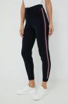 Бавовняні спортивні штани Tommy Hilfiger жіночі колір синій з аплікацією Бавовняні спортивні штани Tommy Hilfiger жіночі колір синій з аплікацією