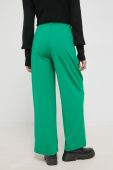 Штани JDY жіночі колір зелений широке висока посадка