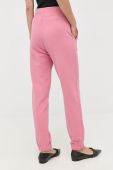 Бавовняні спортивні штани Weekend Max Mara жіночі колір рожевий однотонні
