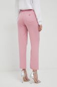 Штани Guess жіночі колір рожевий пряме висока посадка (2973063)
