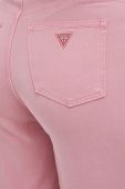 Штани Guess жіночі колір рожевий пряме висока посадка (2973063)
