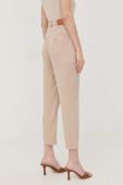 Штани Guess жіночі колір бежевий пряме висока посадка (2411686)