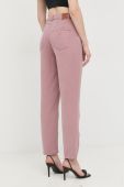 Штани Guess жіночі колір фіолетовий пряме висока посадка
