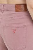 Штани Guess жіночі колір фіолетовий пряме висока посадка