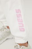 Бавовняні спортивні штани Guess жіночі колір рожевий з принтом