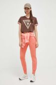 Спортивні штани Guess колір помаранчевий з принтом (3406823)