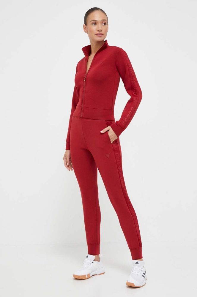 Спортивні штани Guess колір червоний з принтом (3406829)