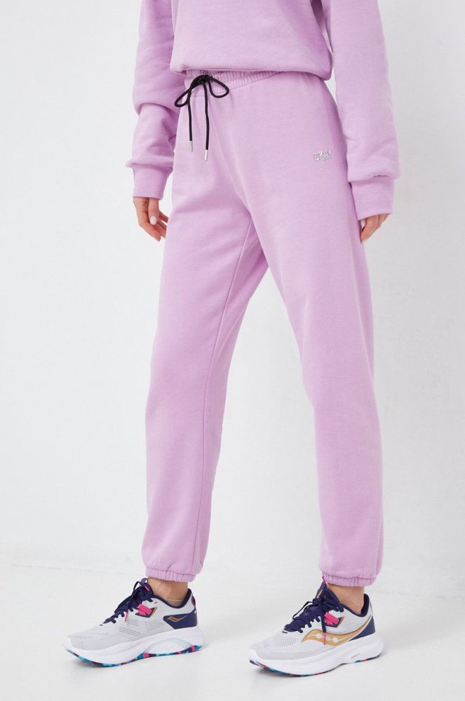 Спортивні штани Dkny жіночі колір фіолетовий однотонні