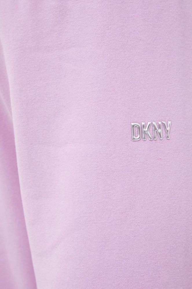 Спортивні штани Dkny жіночі колір фіолетовий однотонні фото 4
