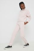 Бавовняні спортивні штани HUGO жіночі колір рожевий однотонні (2568317)