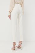 Штани BOSS жіночі колір білий фасон сигарети висока посадка (2516217)