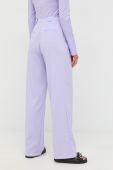 Штани Patrizia Pepe жіночі колір фіолетовий пряме висока посадка (2523154)