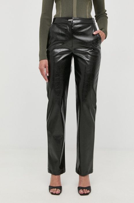 Штани Patrizia Pepe жіночі колір чорний пряме висока посадка (2541807)