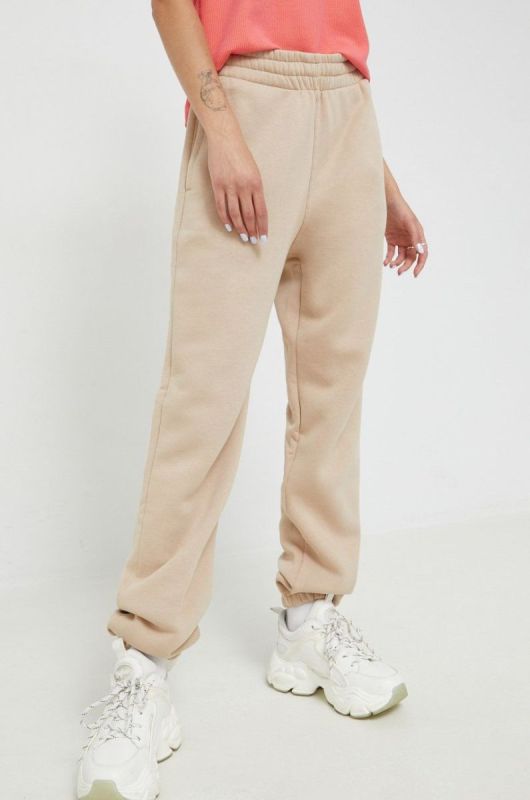 Спортивні штани adidas Originals жіночі колір бежевий однотонні HJ7865-MAGBEI