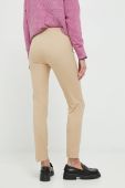Штани Lauren Ralph Lauren жіночі колір бежевий облягаюче висока посадка