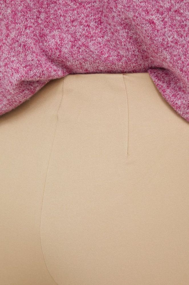 Штани Lauren Ralph Lauren жіночі колір бежевий облягаюче висока посадка фото 4
